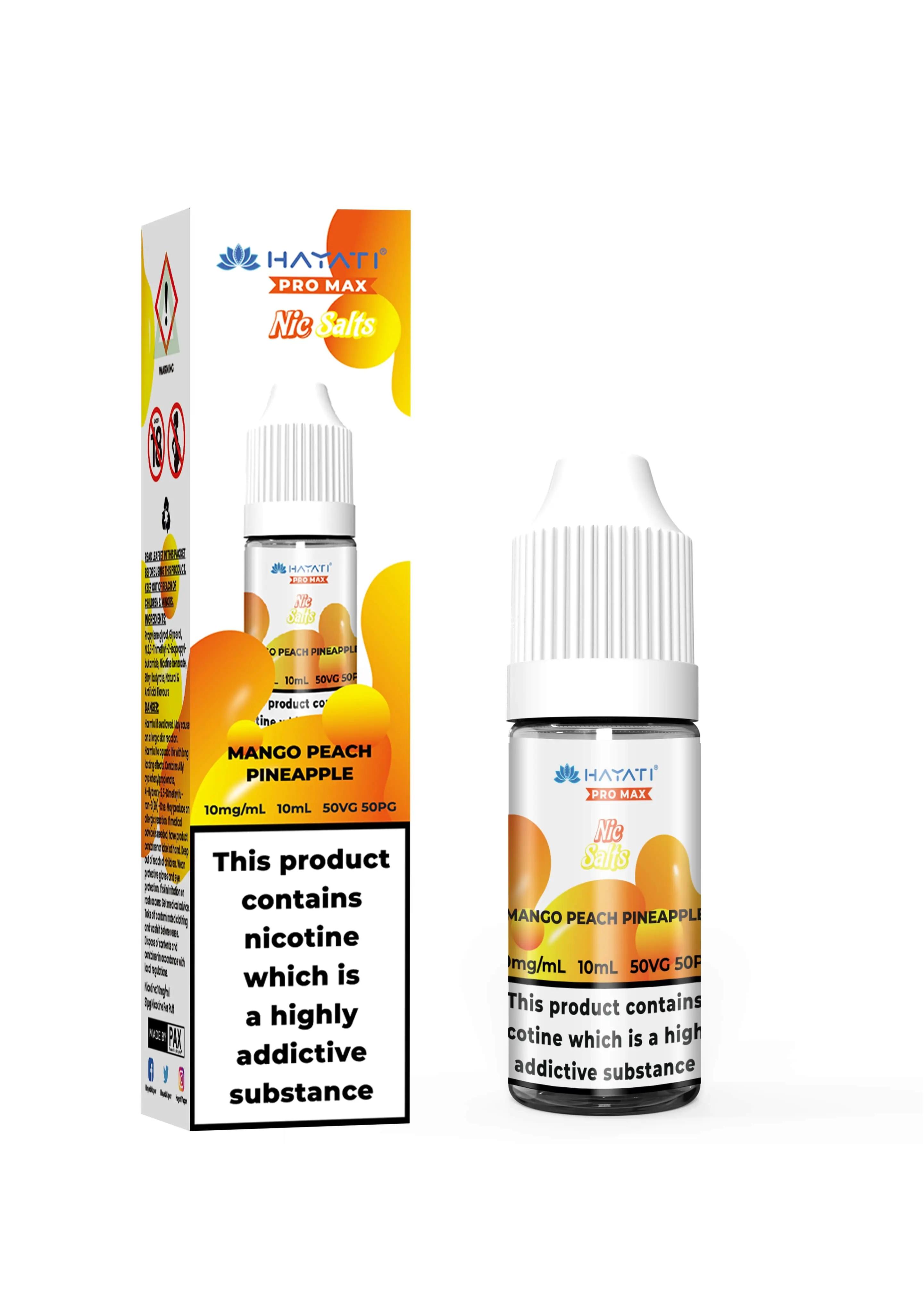 Product Image of Mango Peach Pineapple Nic Salt E-Liquid by Hayati Crystal Pro Max 10ml